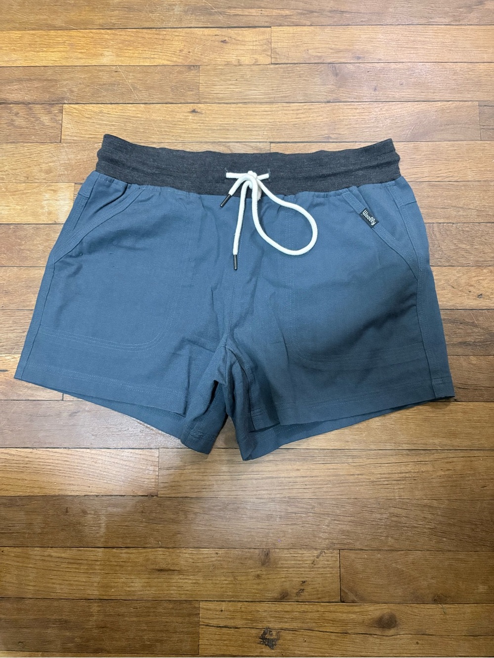 Men's Athletic Drawstring Shorts in Slate Blue with Dark Waistband